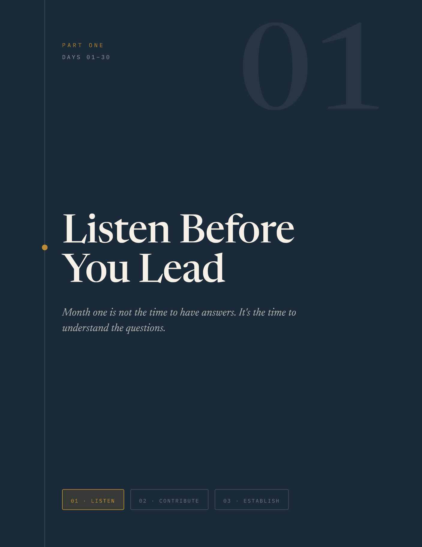 Your First 90 Days at a New Job — Listen, Contribute, Establish: the 90-day arc