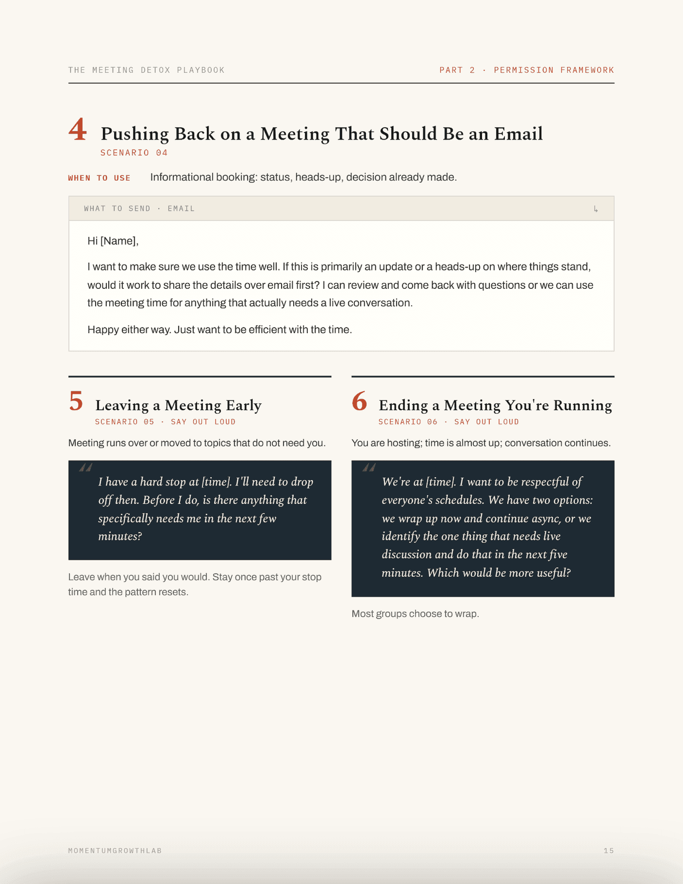 The Meeting Detox Playbook — permission scripts: push back without going rogue